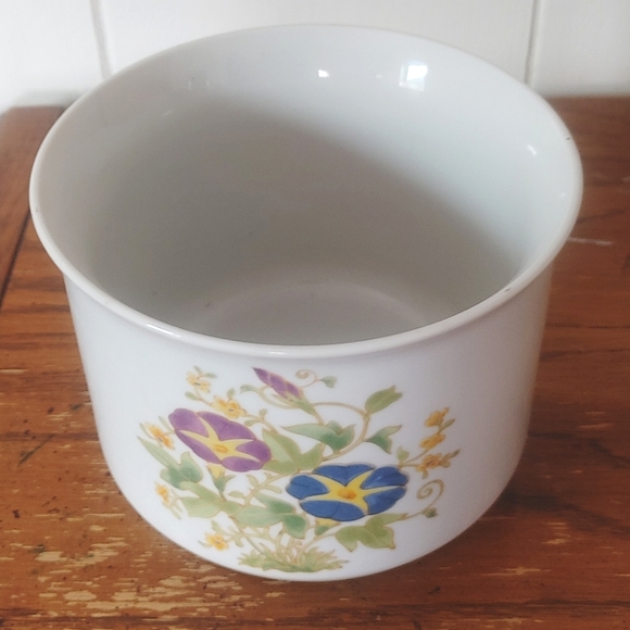 Vtg 1980 Ceramic Cachepot 3 Footed Planter Vase Bowl Floral Design San Francisco - Picture 5 of 14